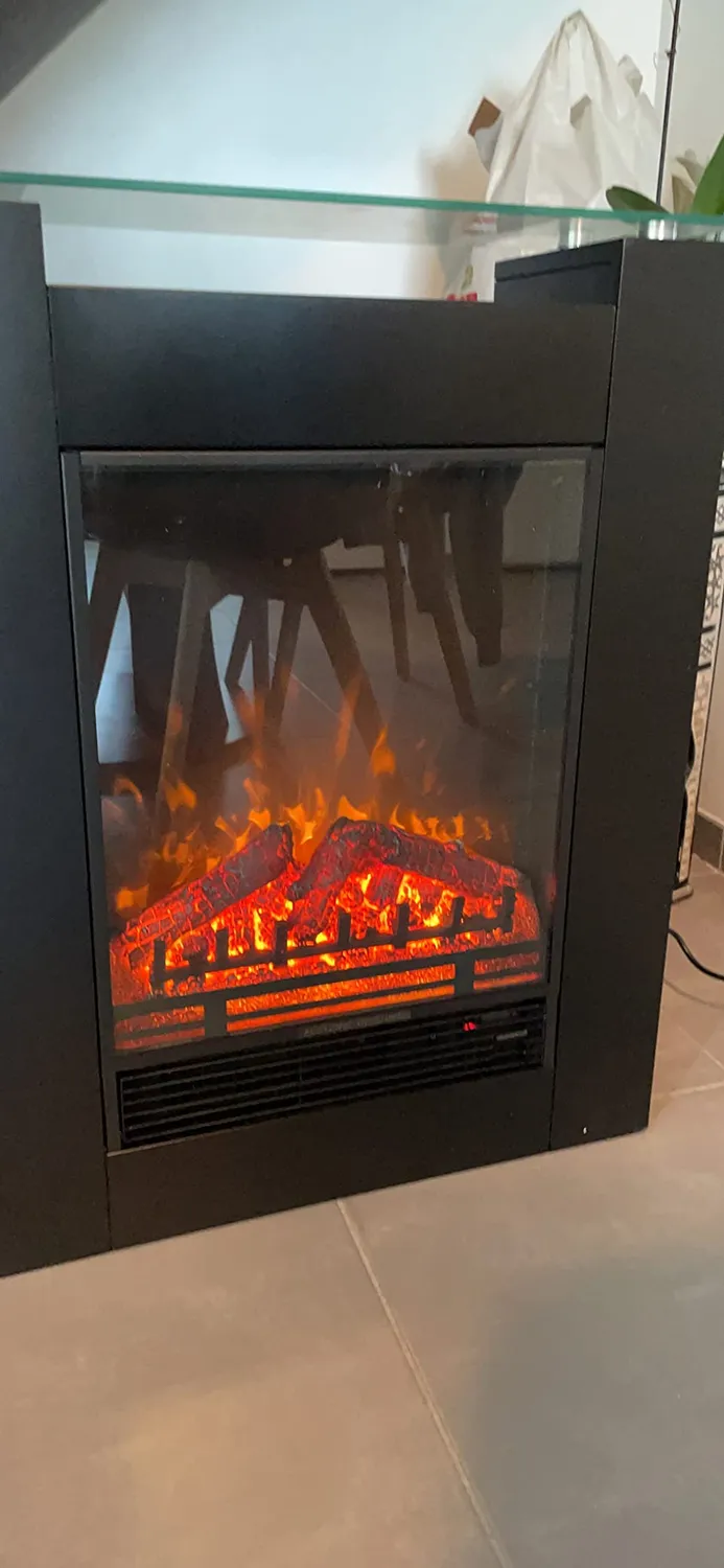 Klarstein cheminée électrique décorative noire 1800W LED