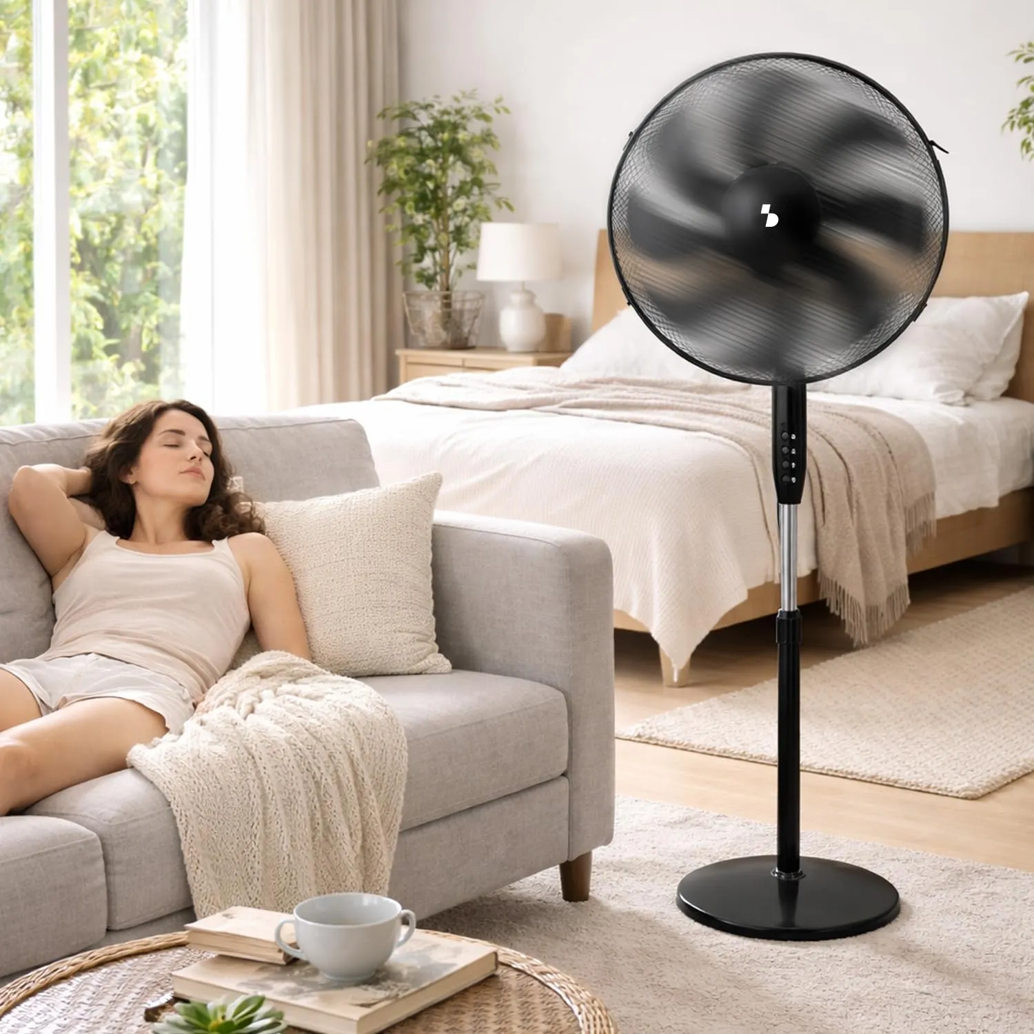 Beper P206VEN120 ventilateur sur pied noir 40 cm 7 pales