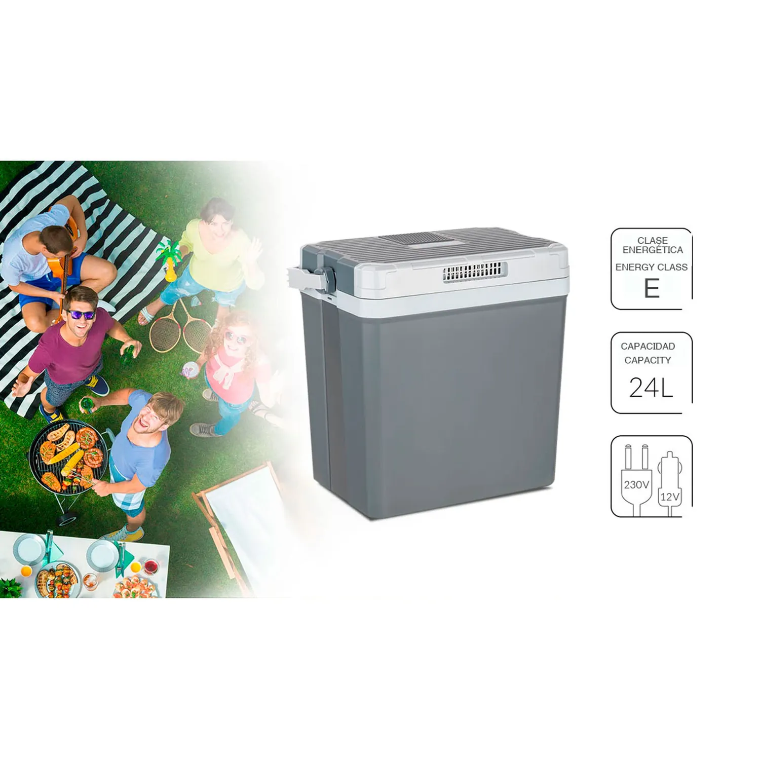 MPM 28-CBM-08YA glacière électrique 24L gris froid-chaud