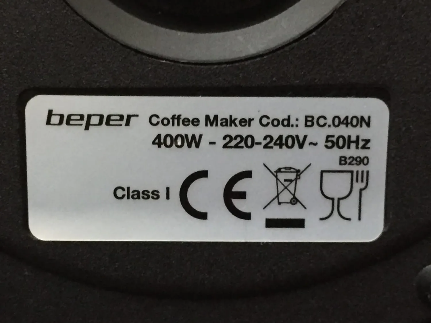 Beper Lucilla BC.040N cafetière moka électrique 3 tasses