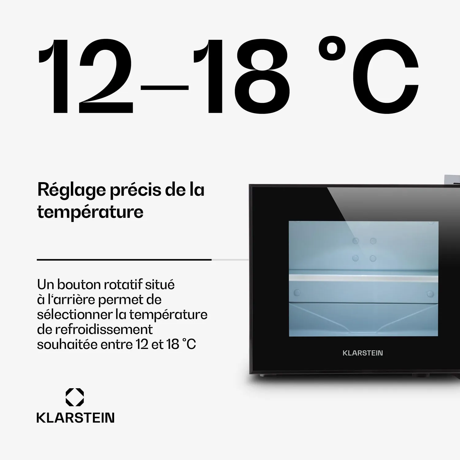 Klarstein Frosty Mini mini frigo 10 L noir silencieux 30 dB