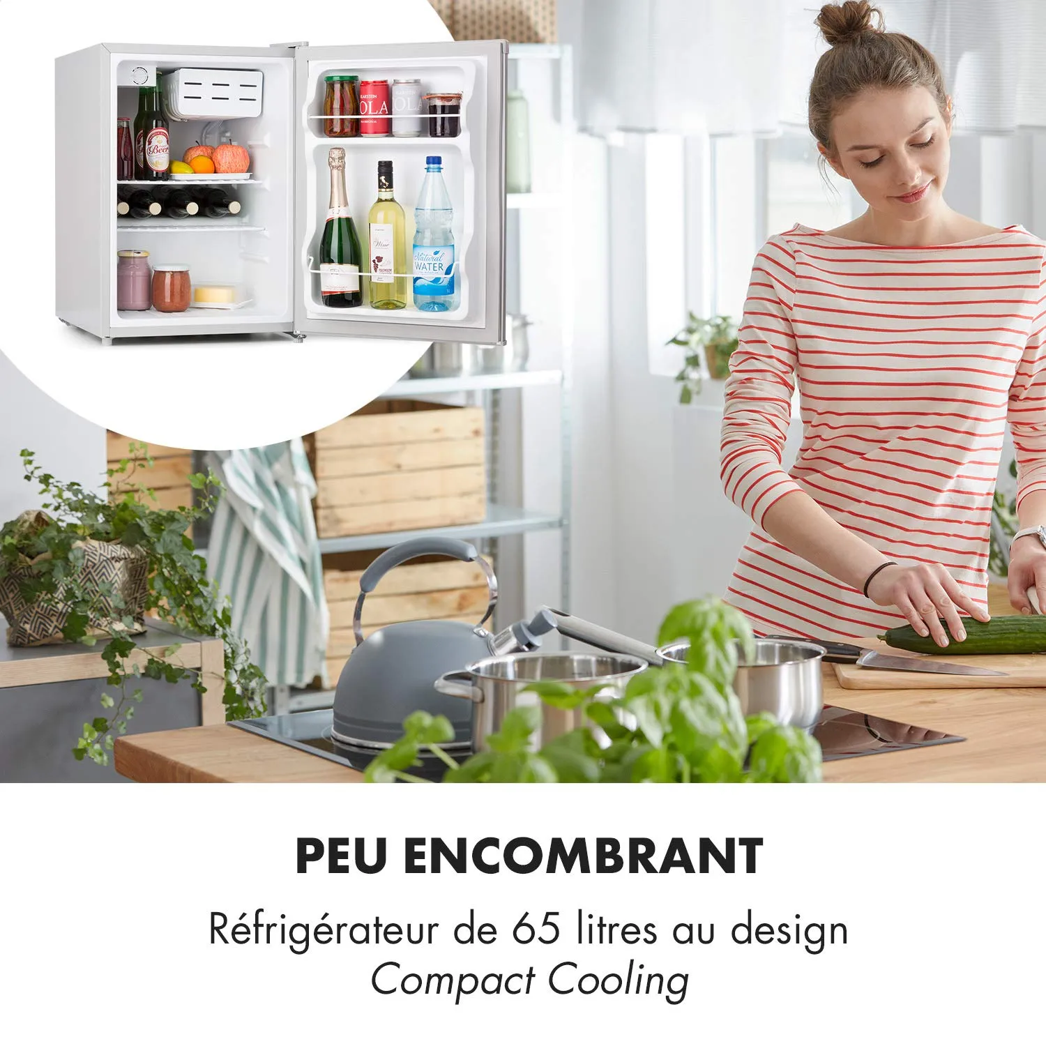 Klarstein Cool Kid mini frigo 66 L gris 42 dB