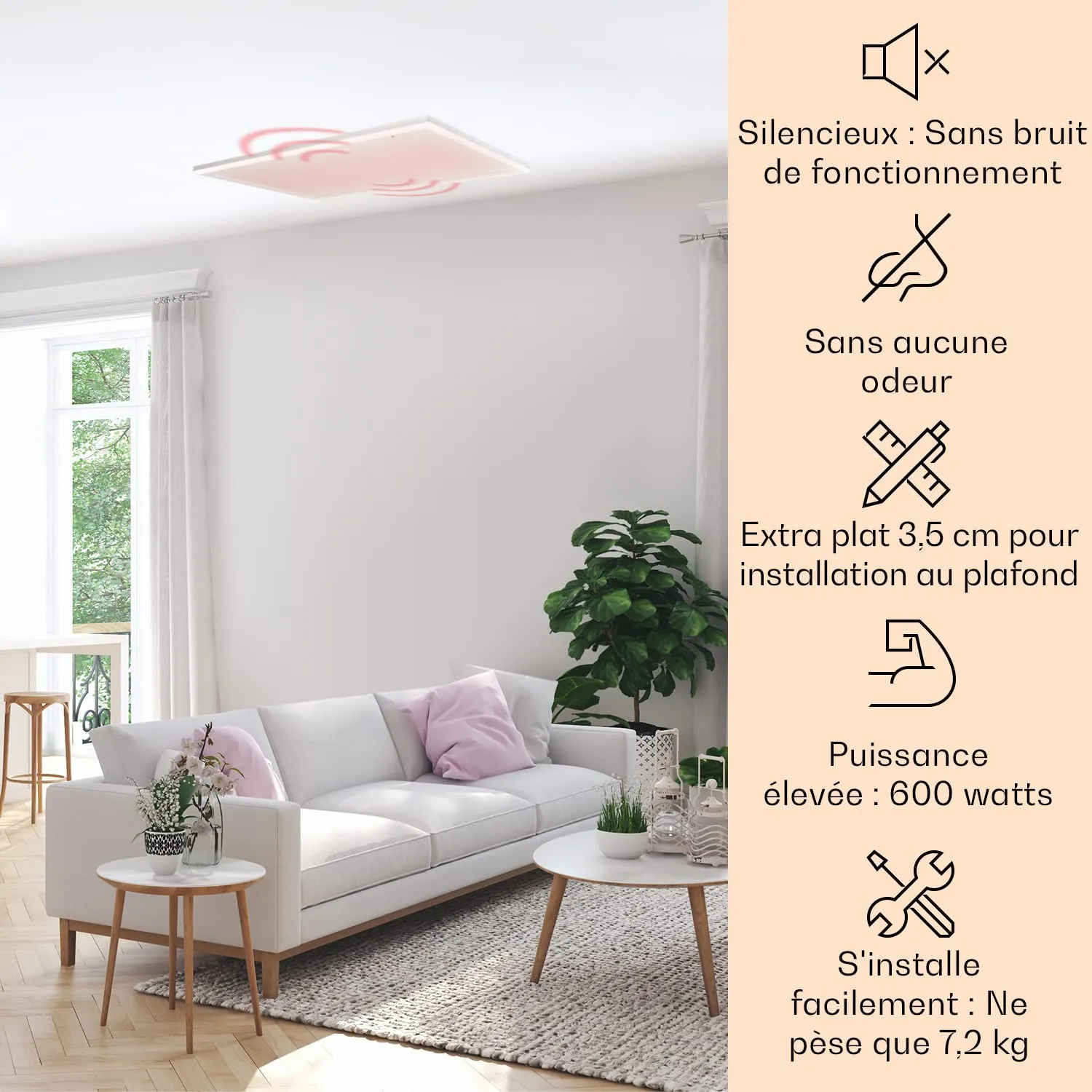Klarstein Smart chauffage infrarouge mural 600W salle de bain