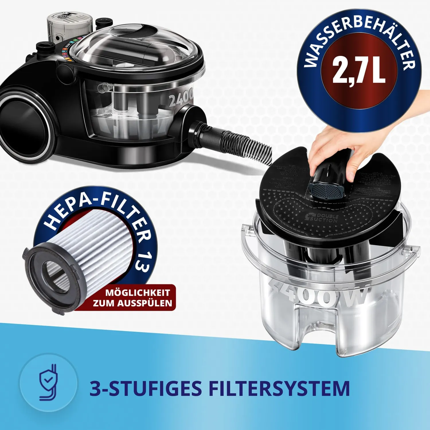 MPM MOD-47 aspirateur traîneau noir 1 litre métal