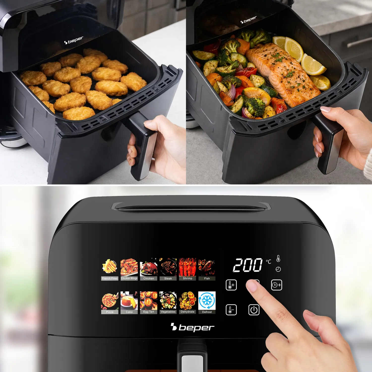 Beper P101FRI091 friteuse air chaud 9 L 12 programmes