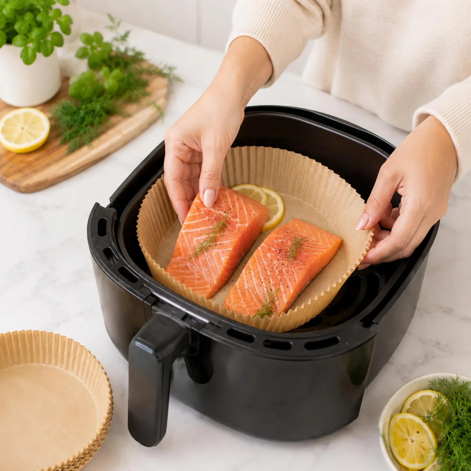 Beper C103ACC100 papier cuisson airfryer 100 feuilles 20 cm