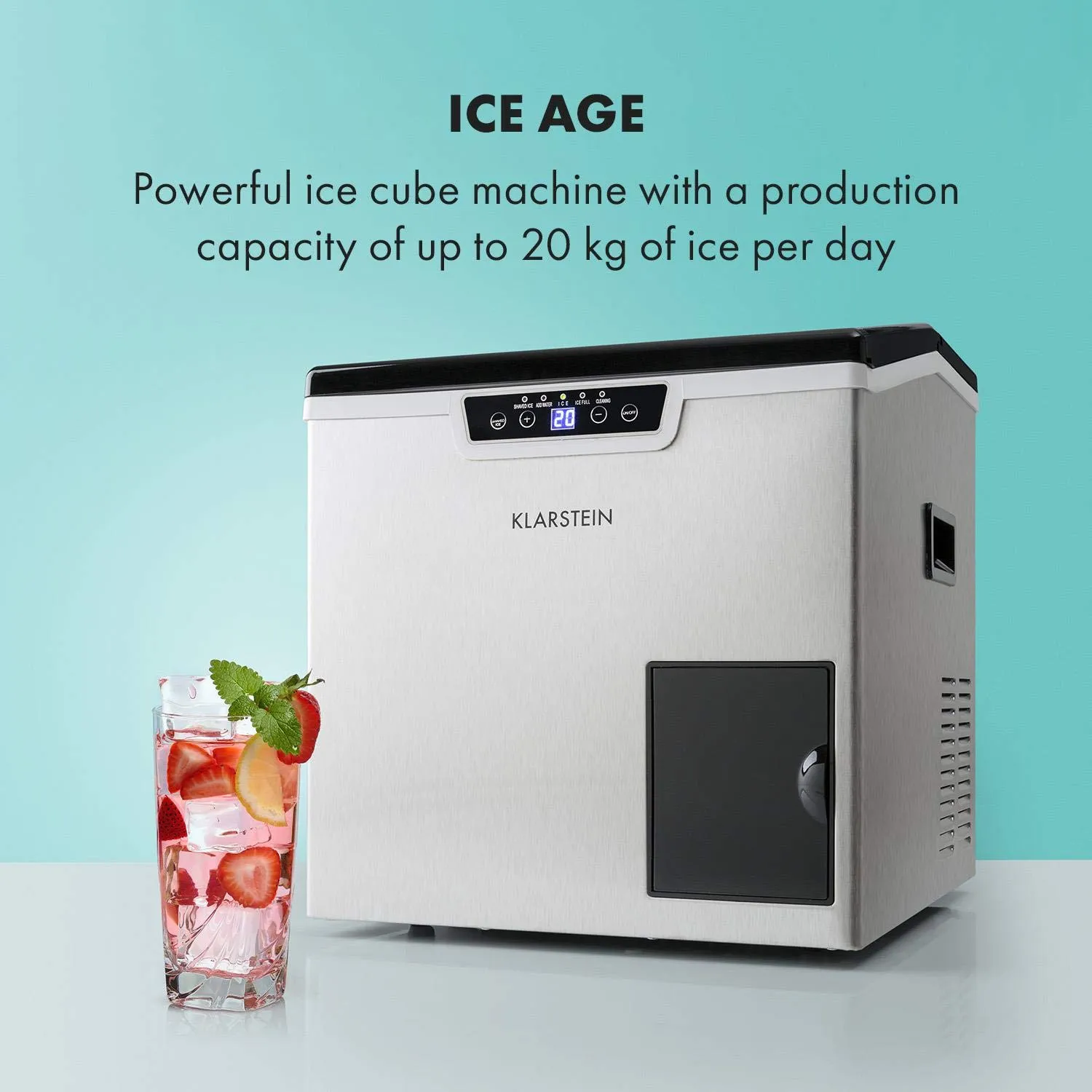 Klarstein Icefestival Cube machine à glaçons acier 400W