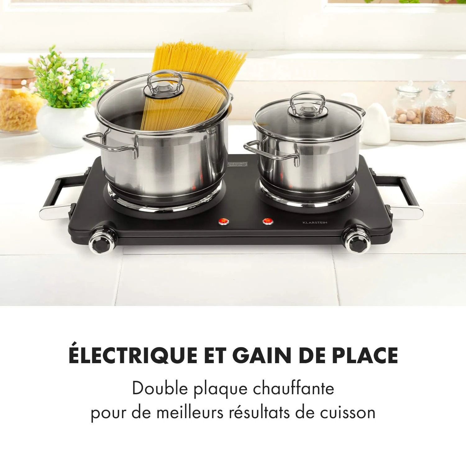 Klarstein Cookorama double plaque cuisson 2250W noire fonte