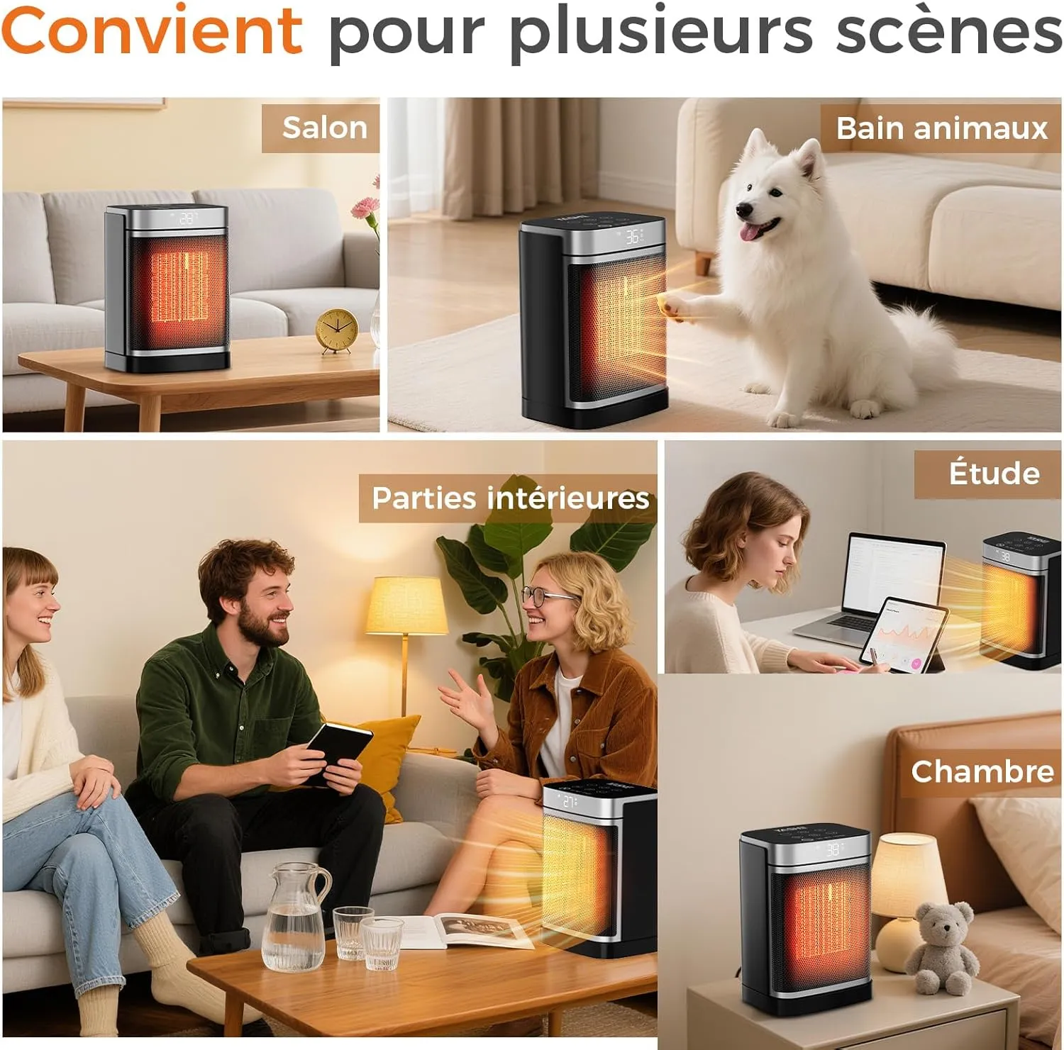 YASHE Chauffage Céramique PTC 1500W silencieux
