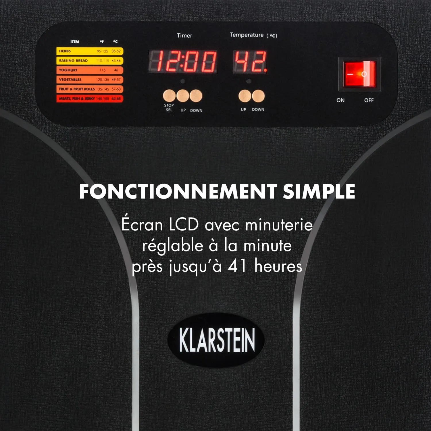 Klarstein Fruit Jerky 14 déshydrateur 14 étages 1000 W noir