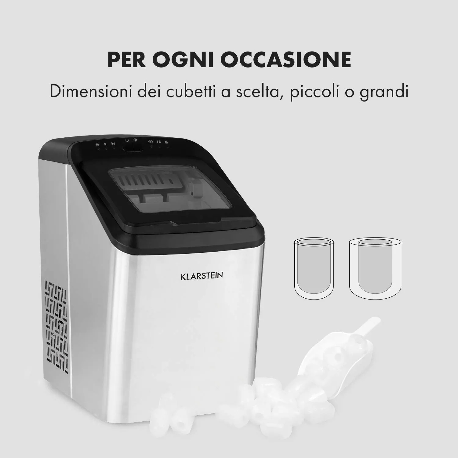 Klarstein Partytime machine à glaçons 15 kg argent