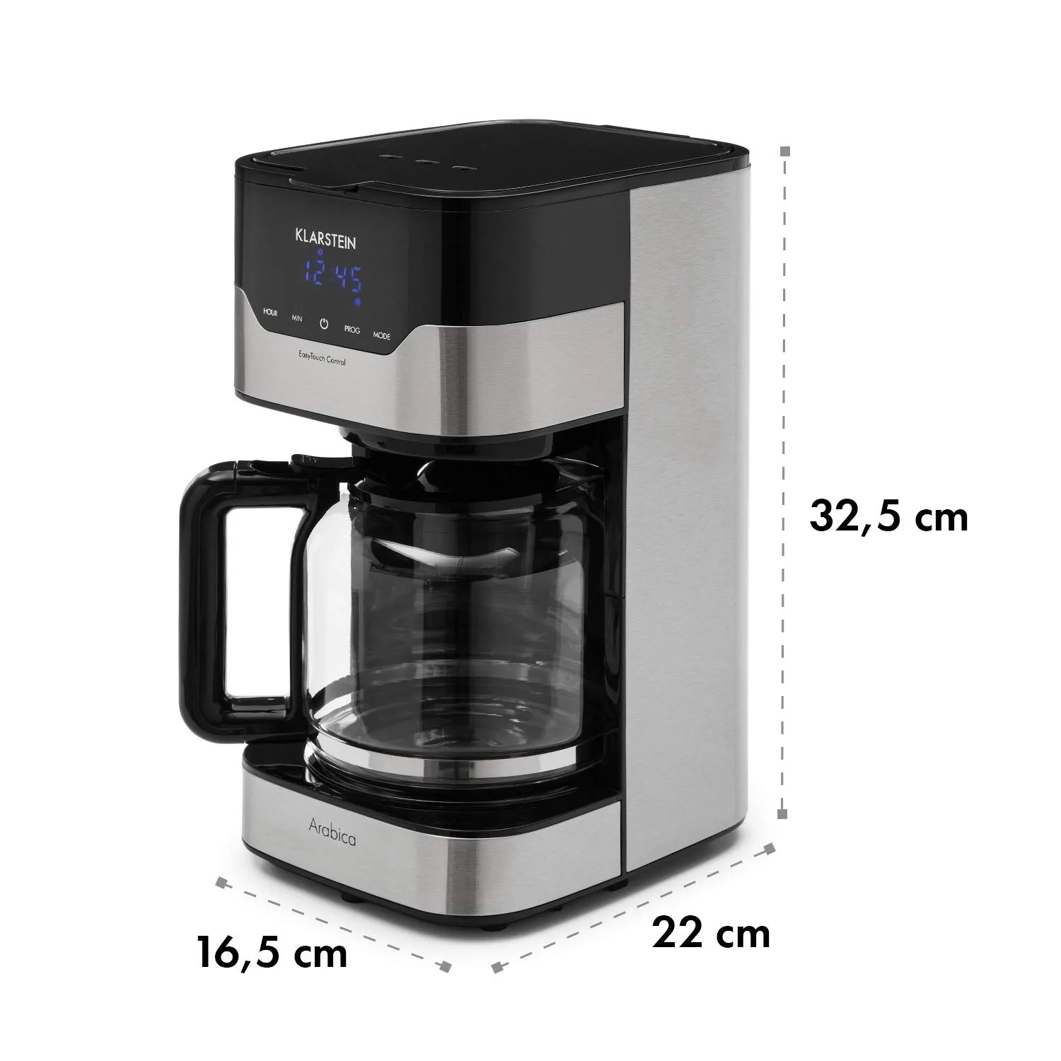 Klarstein Arabica cafetière filtre 12 tasses noir inox