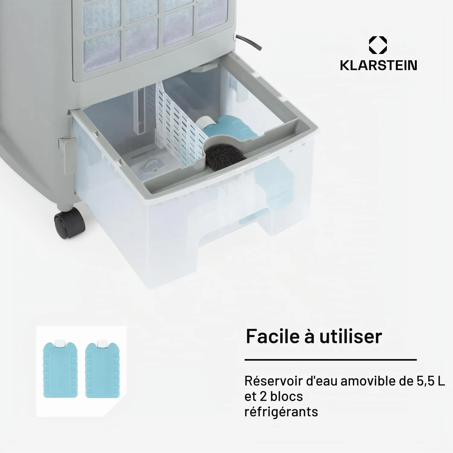 Klarstein climatiseur mobile 3 en 1 90 W 1600 m³/h
