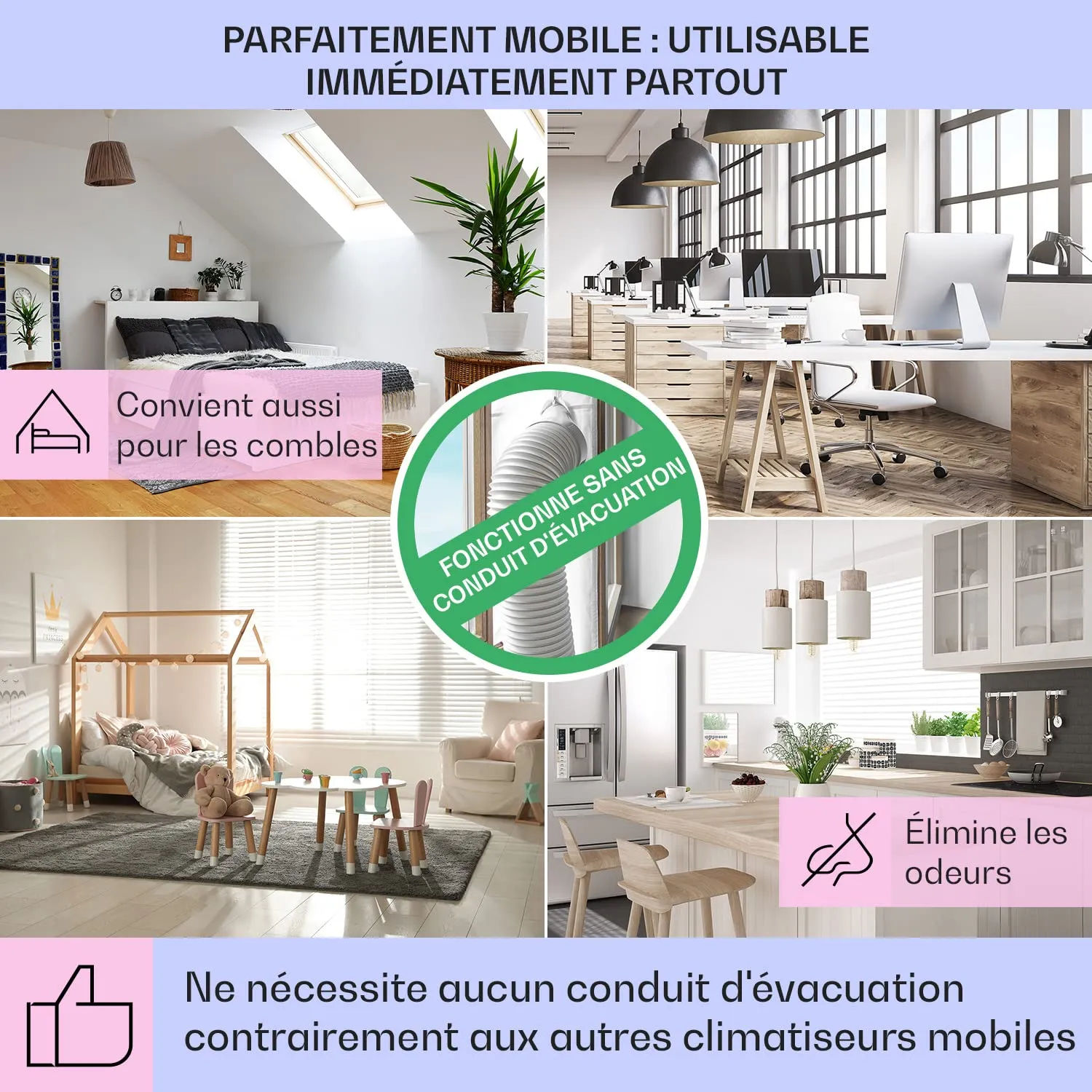 Klarstein 4 en 1 rafraichisseur d'air 7L 65W silencieux