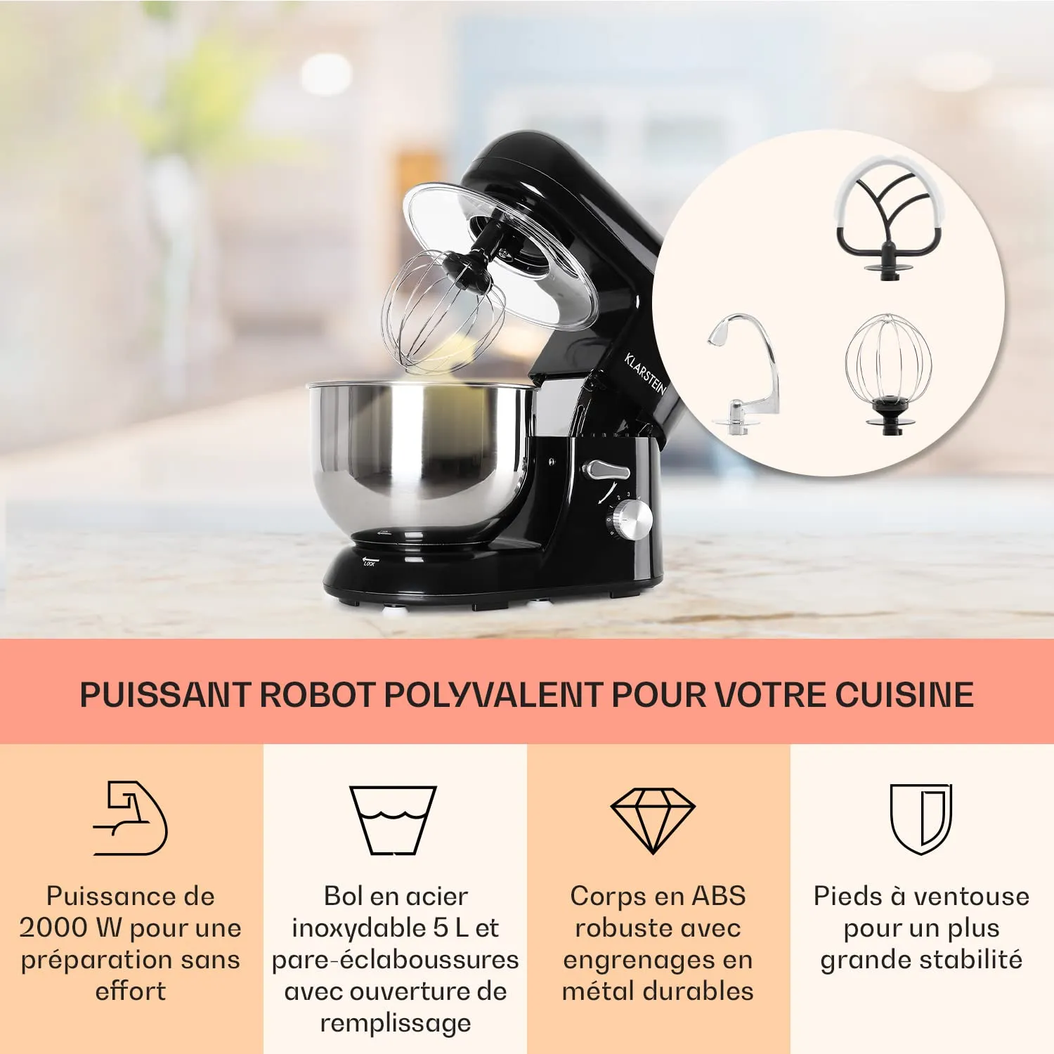 Klarstein Bella robot pâtissier 5 L 2000 W