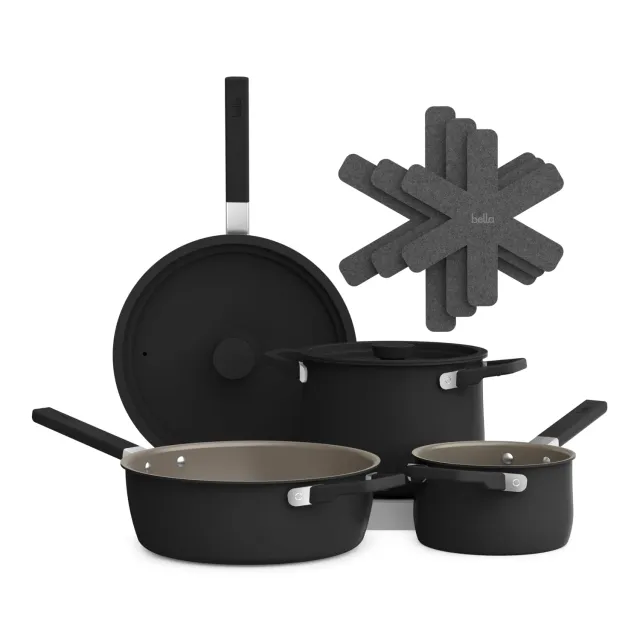 La Bella StoreMore batterie de cuisine 9 pièces noir céramique