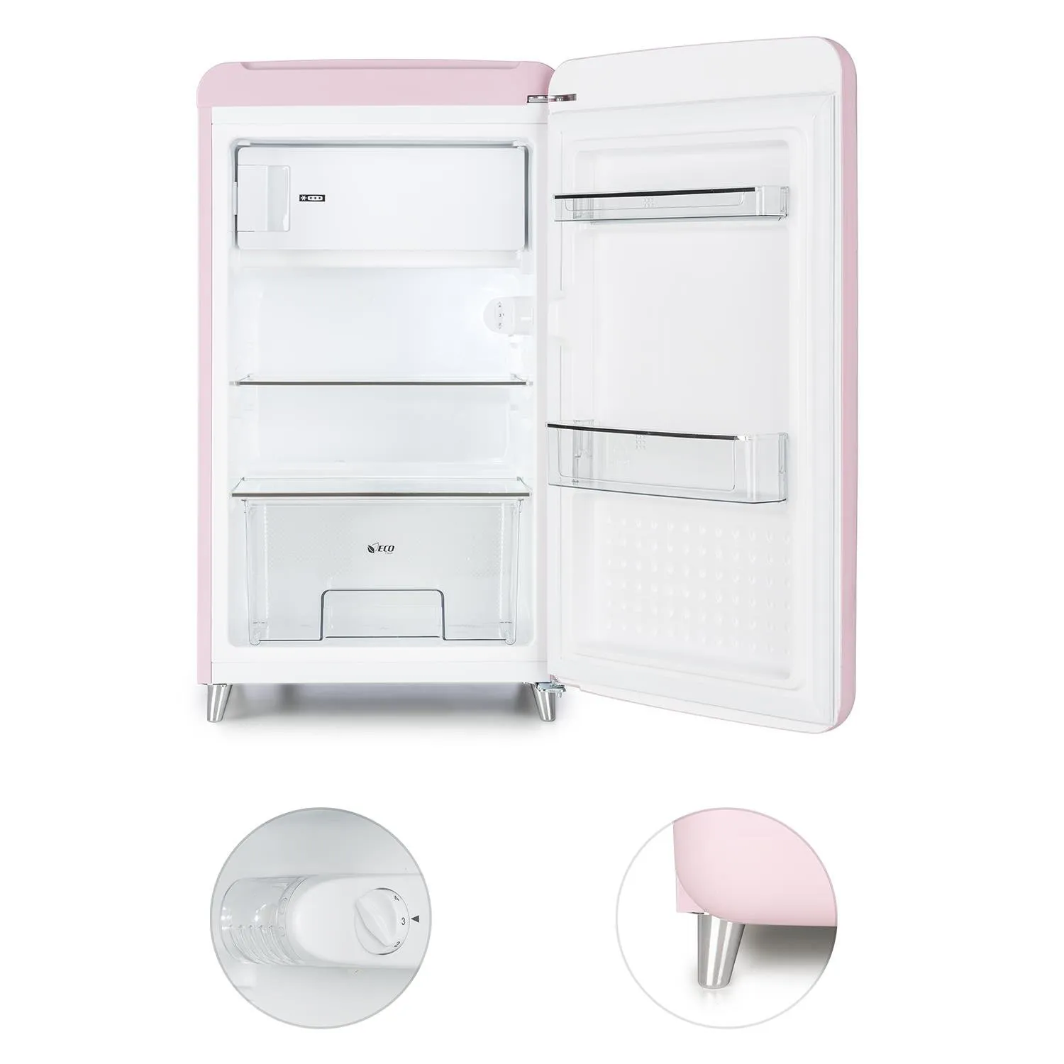 Klarstein Pop Art mini frigo rétro 121 L rose