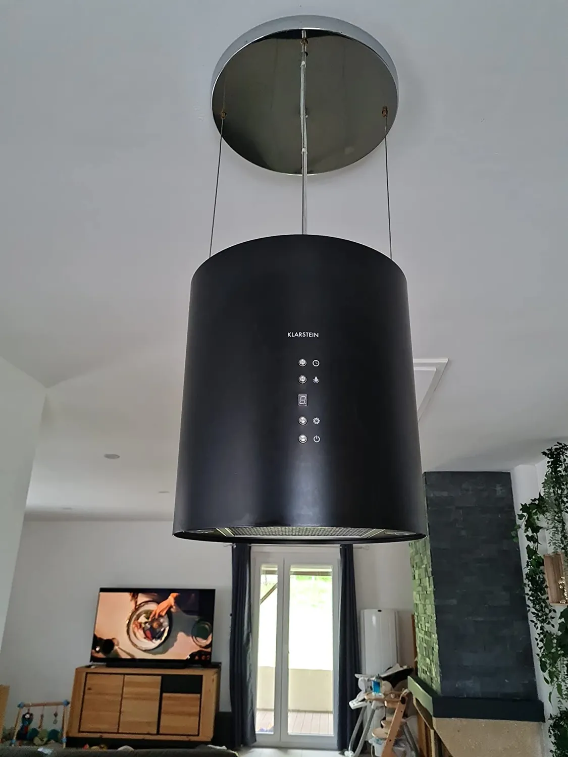 Klarstein Hotte Îlot Argent 522m³/h Recyclage