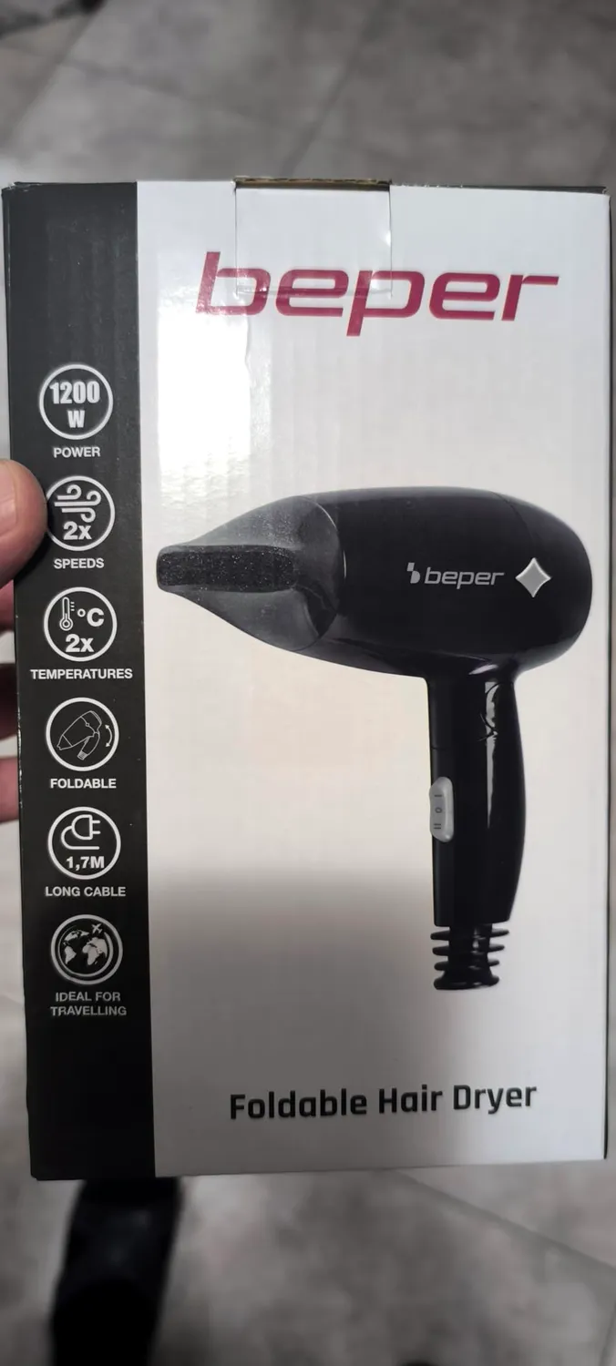 Beper P301ASC100 sèche-cheveux pliable noir 1200 W