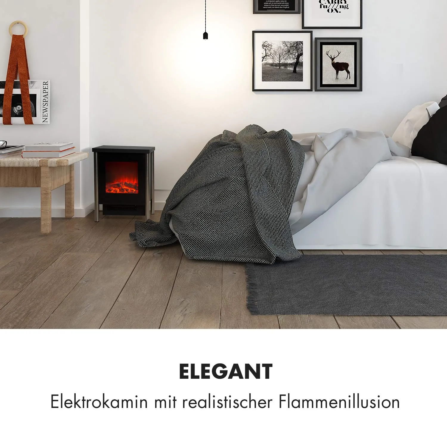 Klarstein Copenhagen cheminée électrique 1900 W noir flamme
