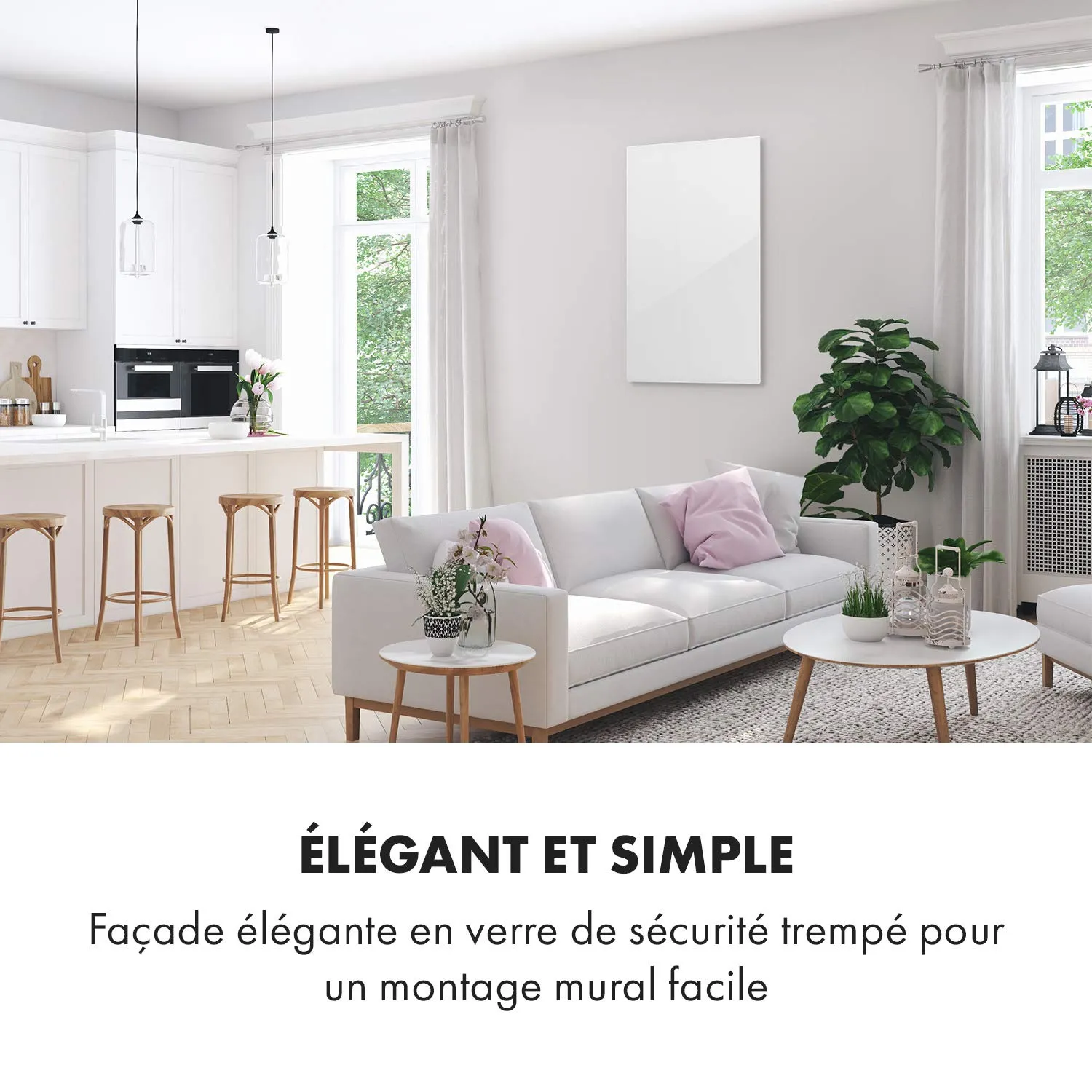 Klarstein Crystal Wall panneau infrarouge 600W blanc 100x60