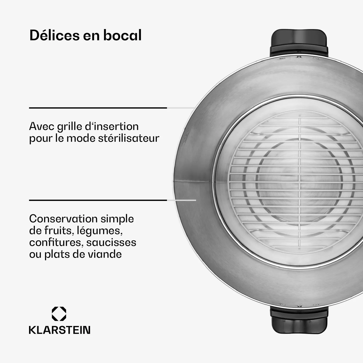 Klarstein KonfiStar 60 Digital stérilisateur 60 L inox 2500 W