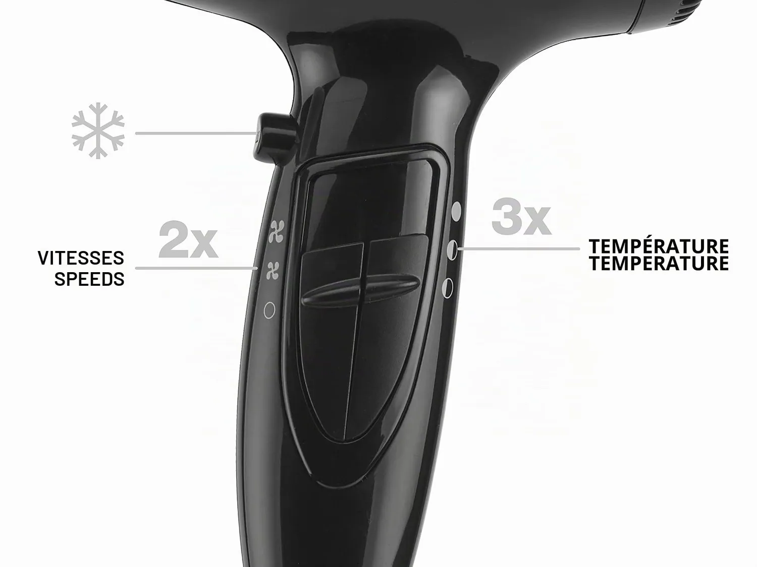 Beper 40.979 sèche-cheveux 2000 W noir diffuseur inclus