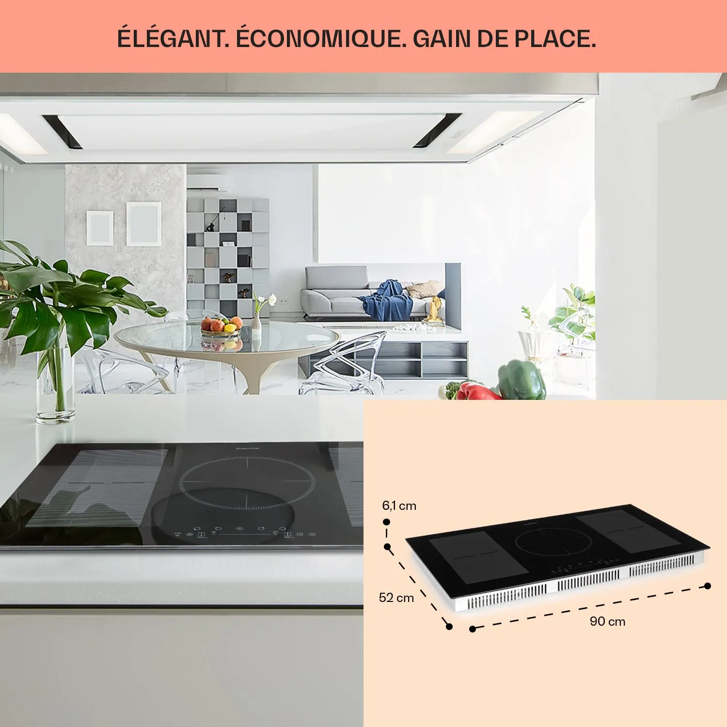 Klarstein Delicatessa 90 Flex plaque induction 5 feux 9300 W