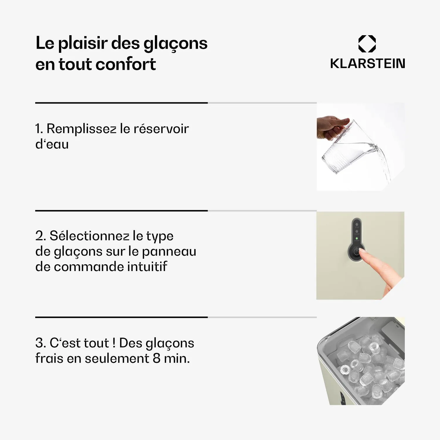 Klarstein ChillOut machine à glaçons portable 12 kg glaçons ronds