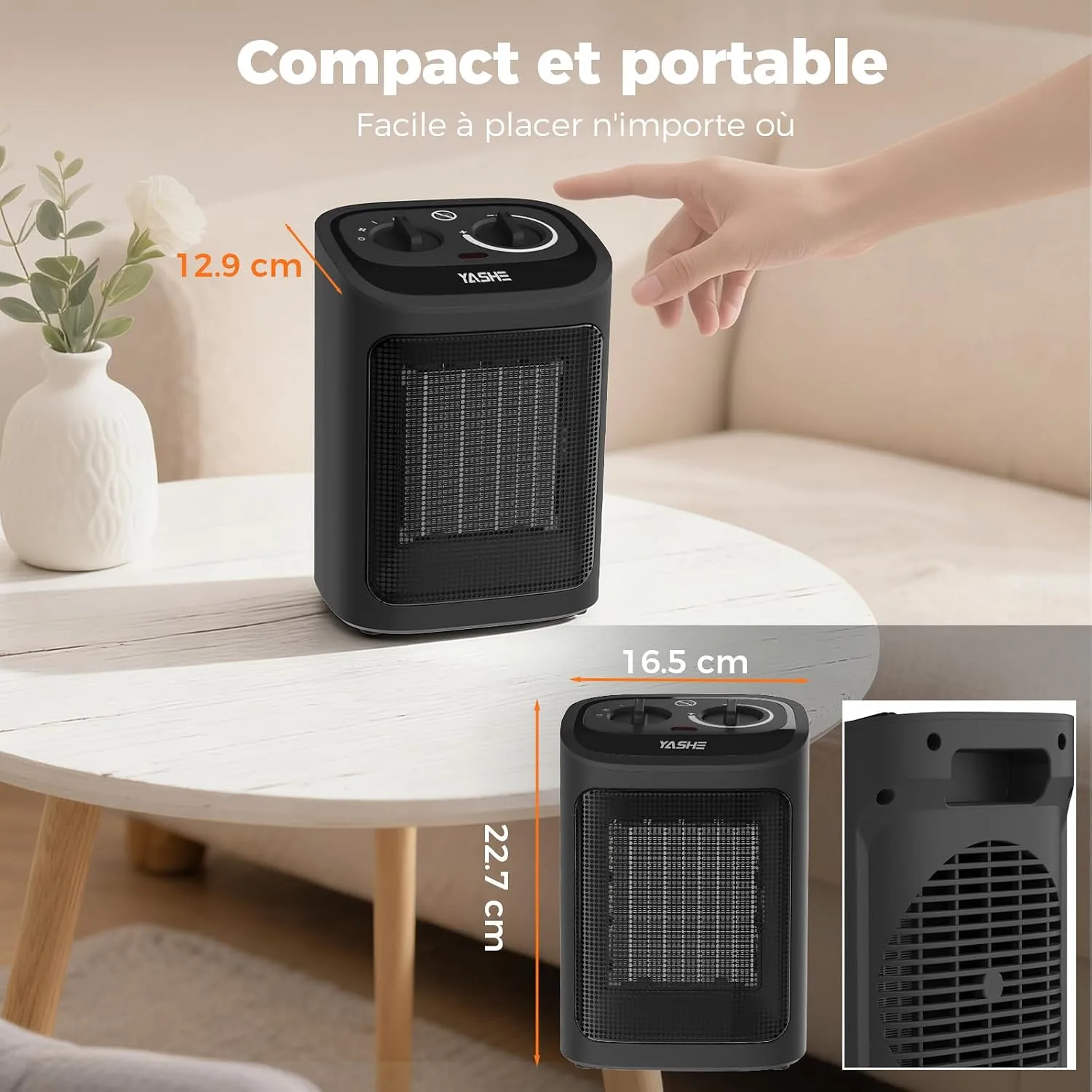 YASHE PTC 1500W radiateur céramique silencieux