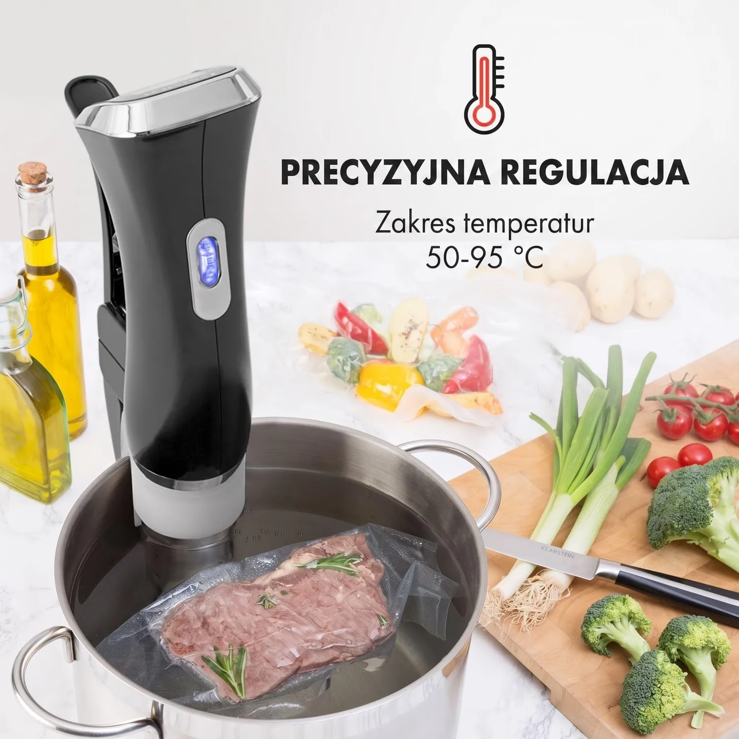 Klarstein QuickStick thermoplongeur sous vide 1300W 20L