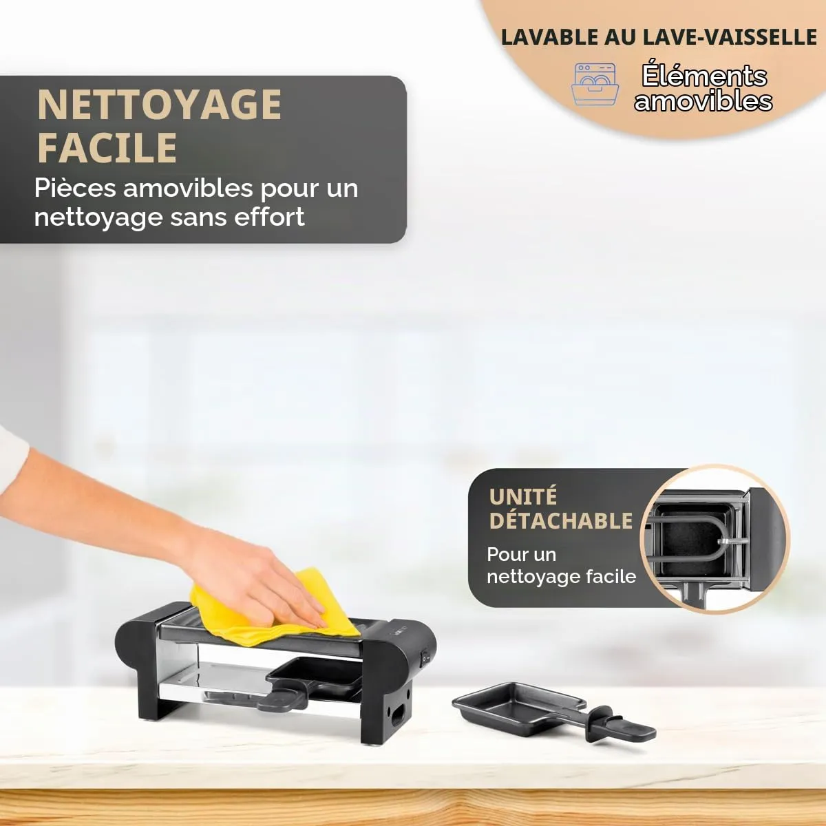 Clatronic RG 3592 appareil à raclette 2 personnes antiadhésif