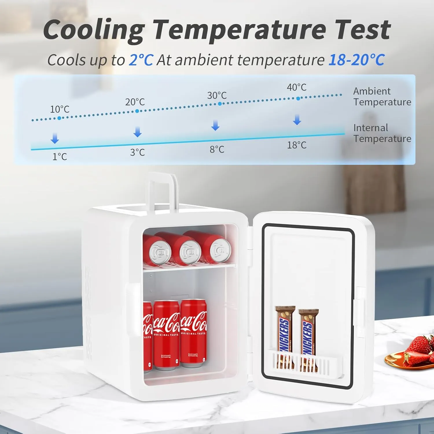 YASHE mini frigo 10 L blanc chaud froid 25 dB