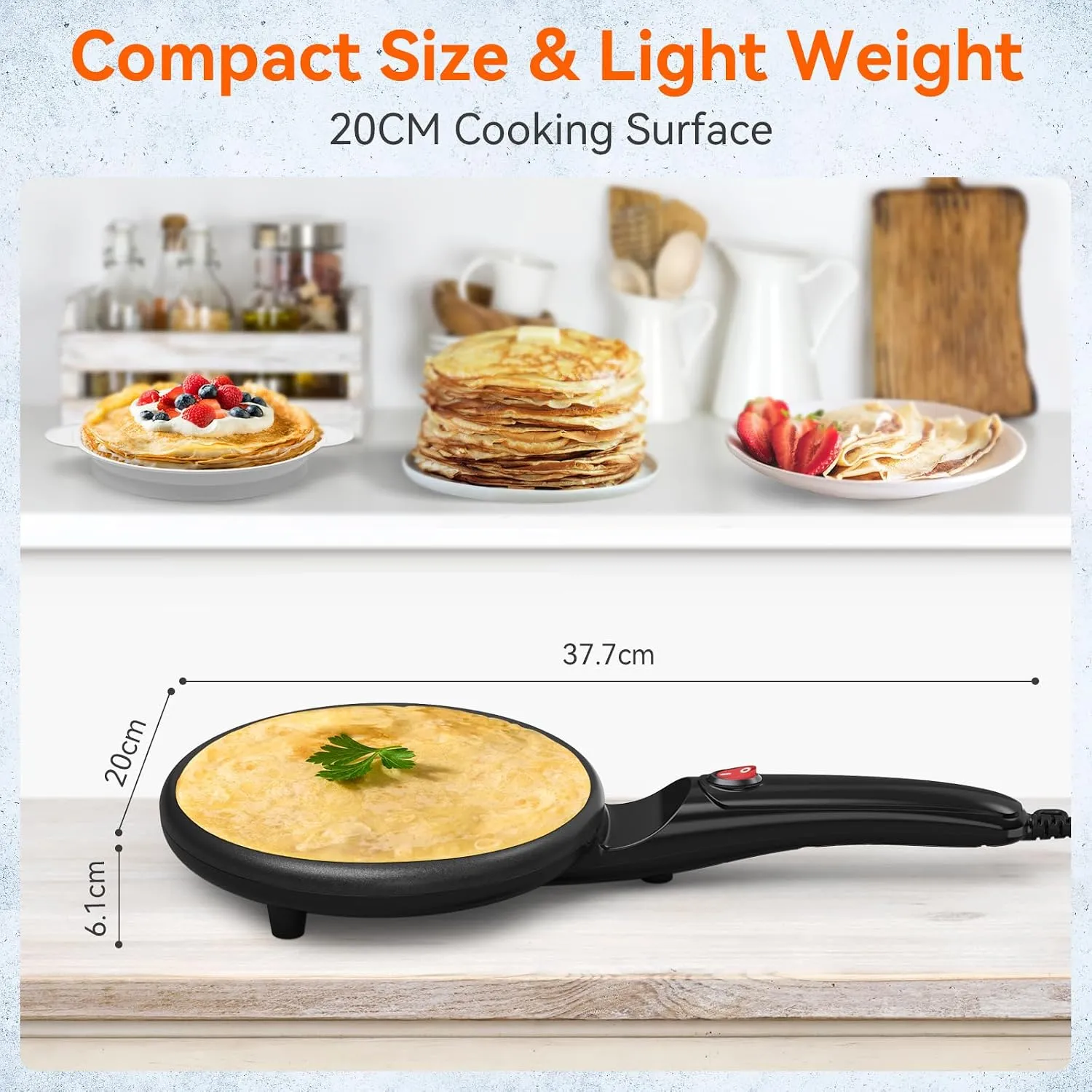YASHE Crêpière Électrique 800W antiadhésive portable