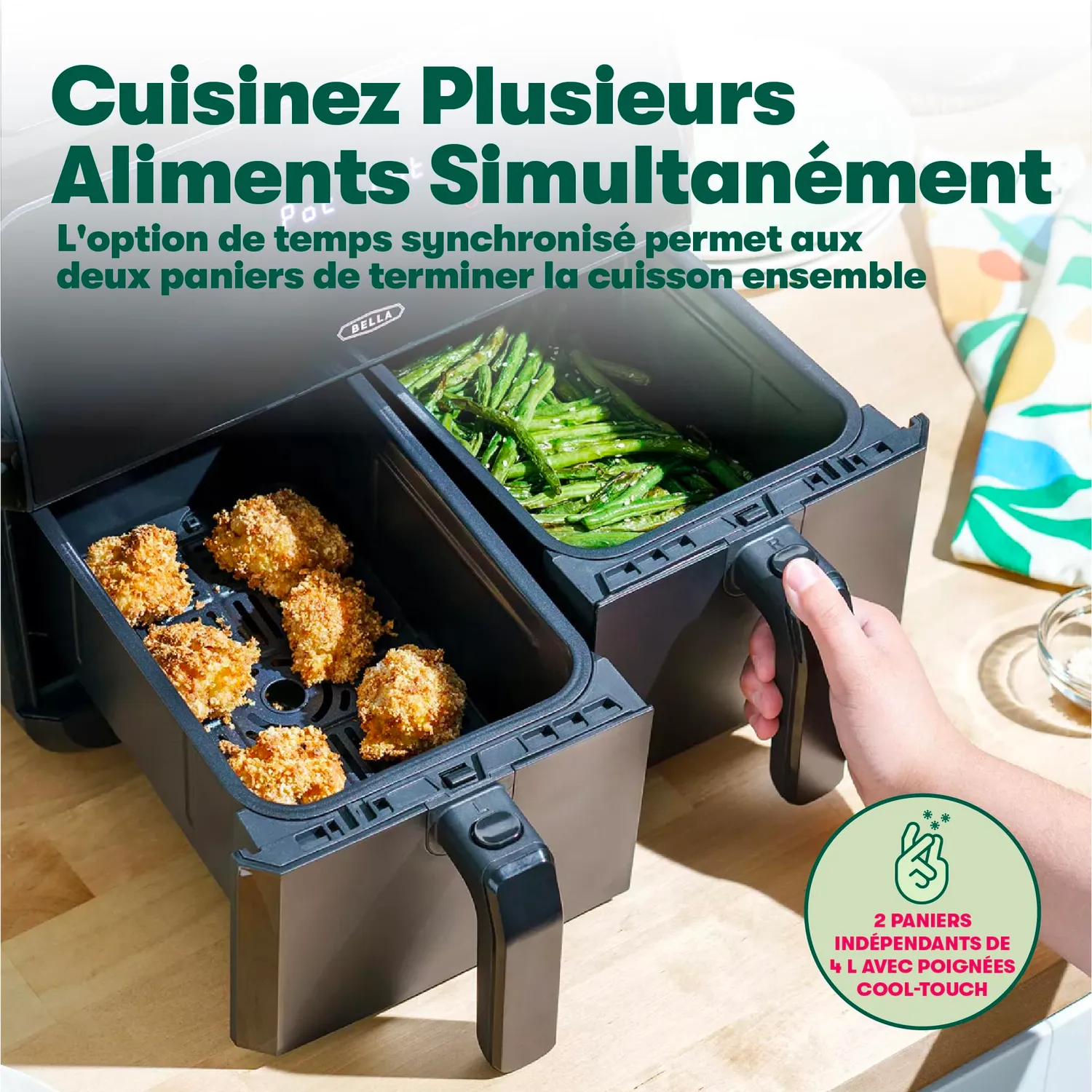 La Bella Double Panier friteuse air 8 QT noir 2850 W