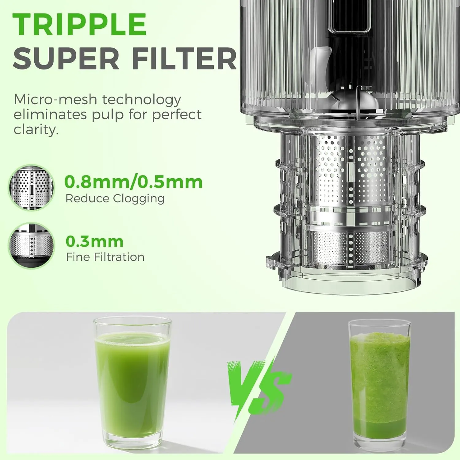 YASHE Extracteur de Jus 200W goulotte 12,7 cm