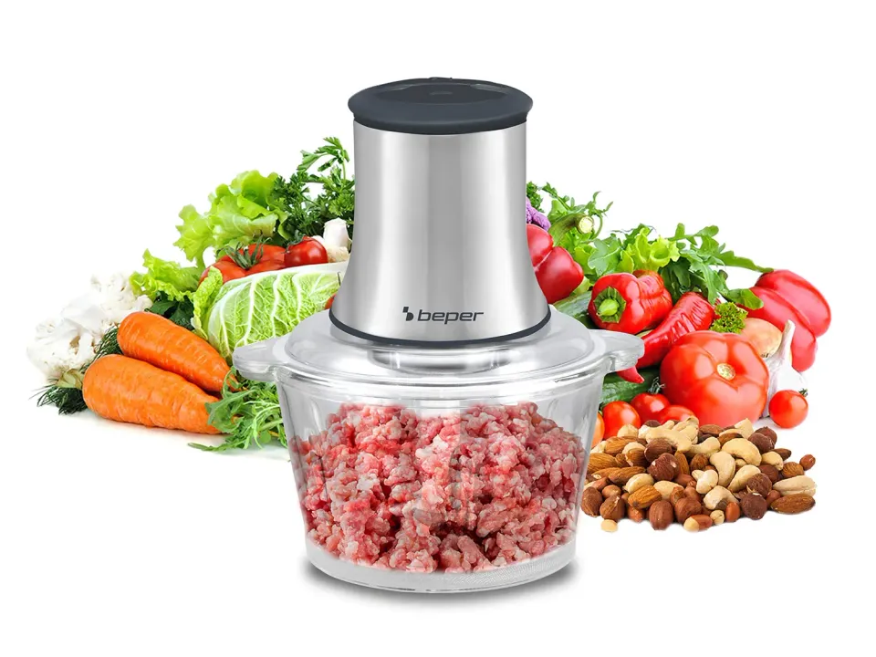 Beper P102ROB001 hachoir verre 1,5 L double lames inox