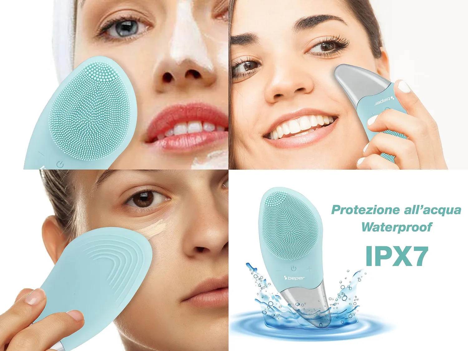 Beper P302VIS002 brosse visage sonique bleue USB