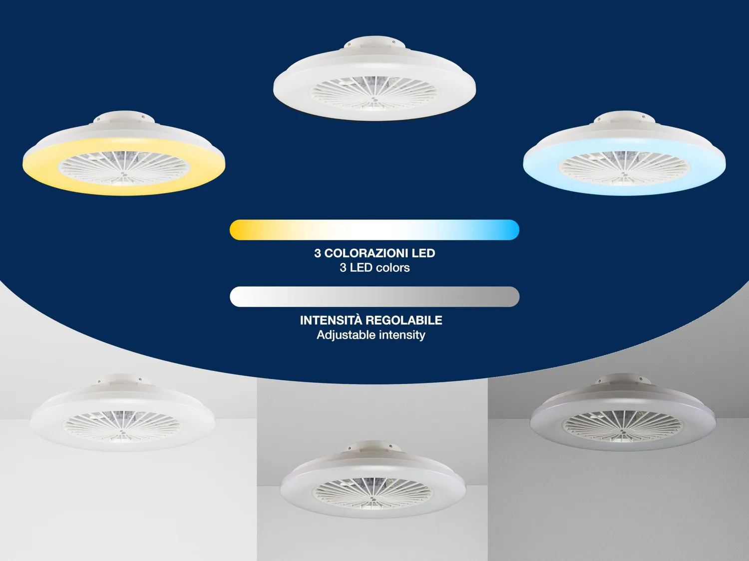 Beper P206VEN640 ventilateur plafond blanc LED 50 cm
