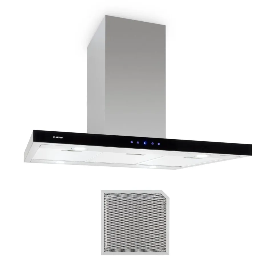 Klarstein Madonna Black Edition hotte îlot noire 500 m³/h