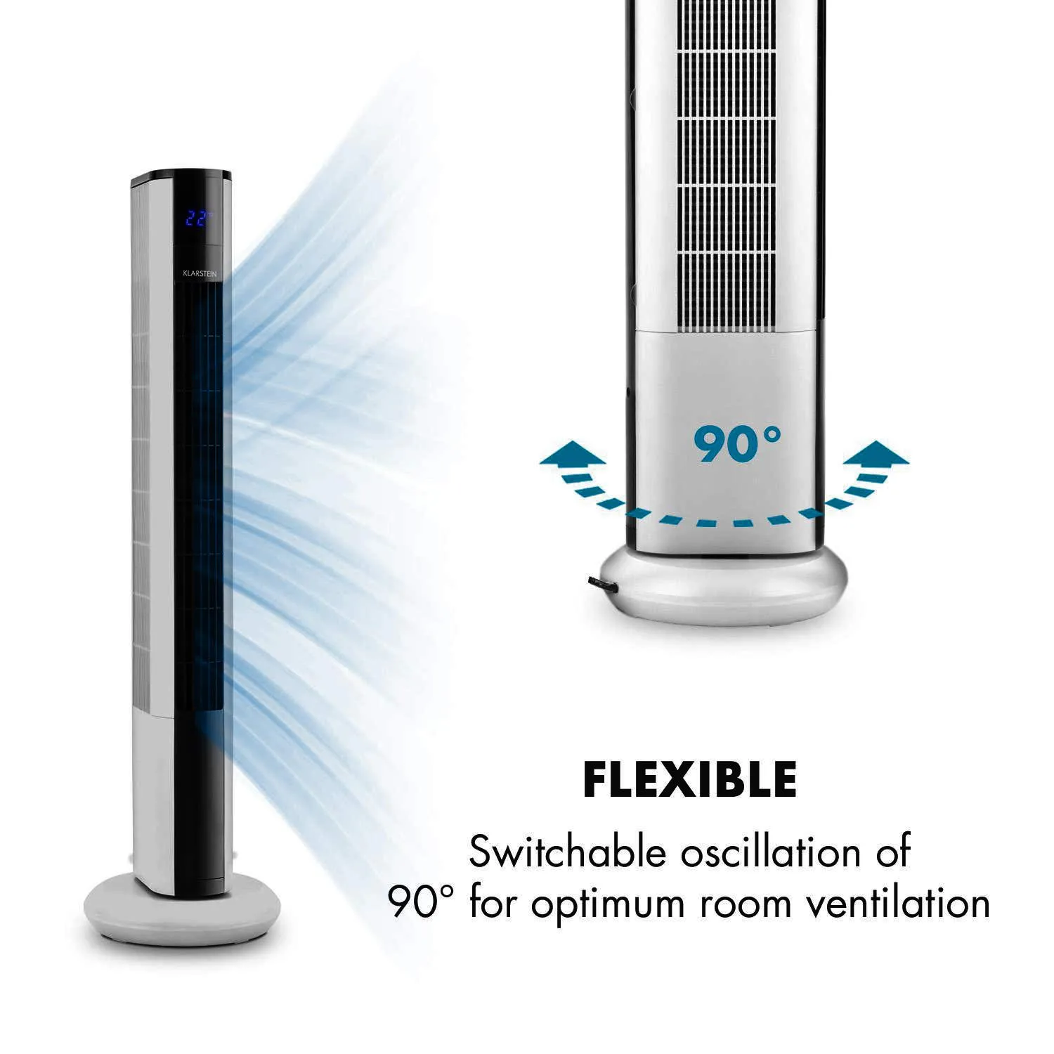 Klarstein Skyscraper 3G ventilateur tour gris 50 W
