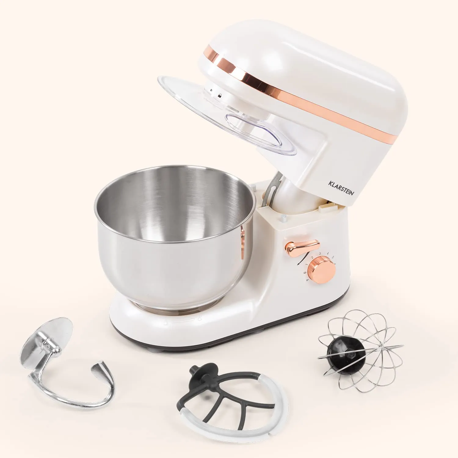 Klarstein robot pâtissier 1300 W bol 5 L blanc pur