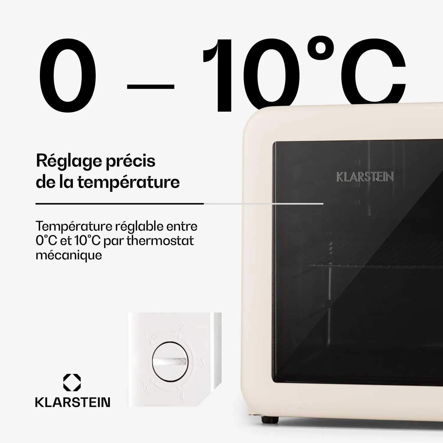 Klarstein mini frigo 48 L porte vitrée 0-10°C