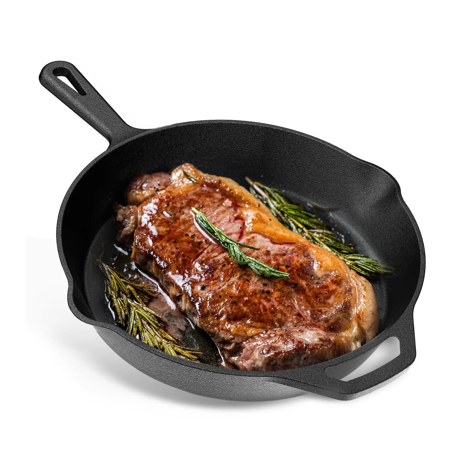 YASHE Poêle en Fonte 26 cm Induction Œufs Viande Four