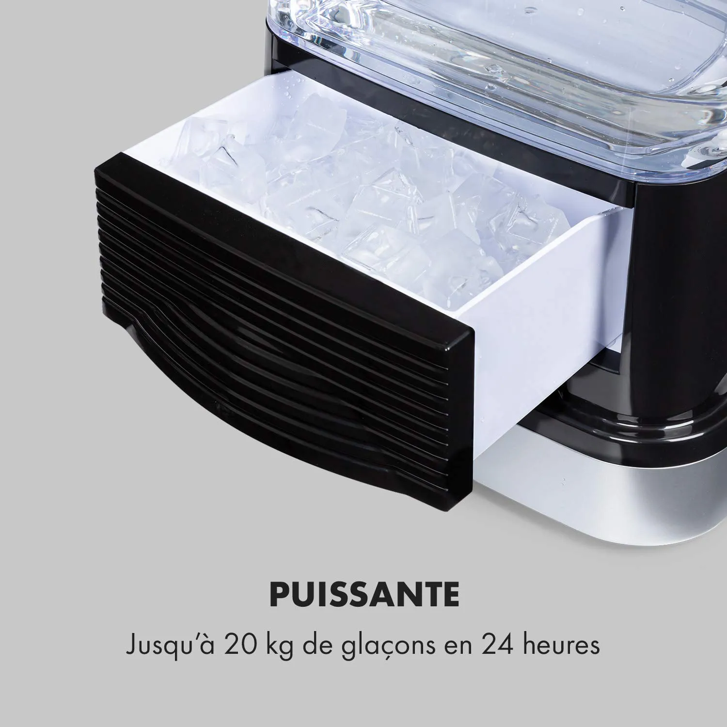Klarstein Kristall Machine à Glaçons Inox 2,5L