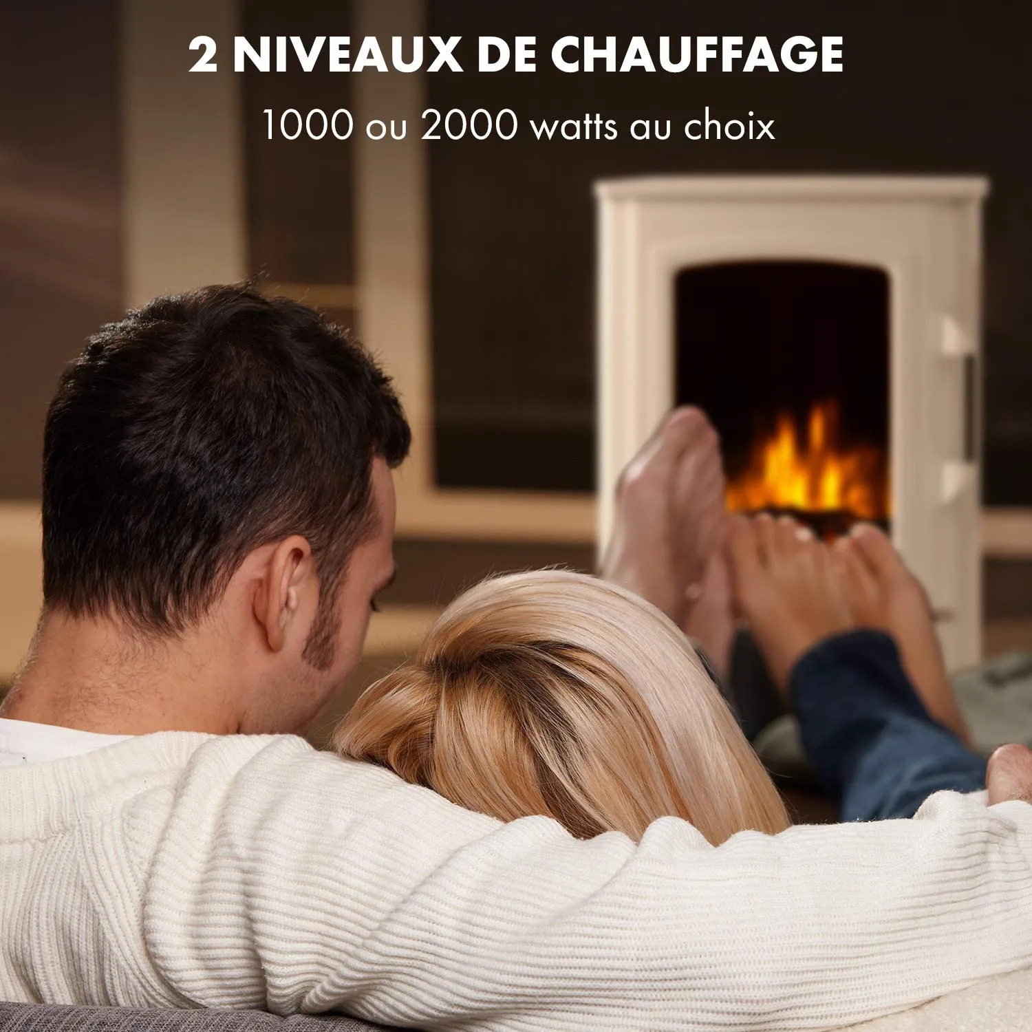 Klarstein Cheminée Électrique 2000W télécommande LED