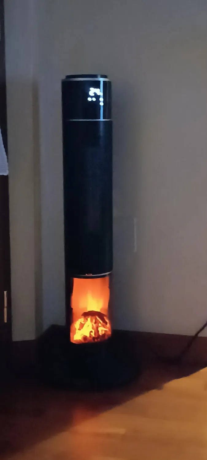 Beper P203TER001 chauffage céramique noir effet flamme oscillant