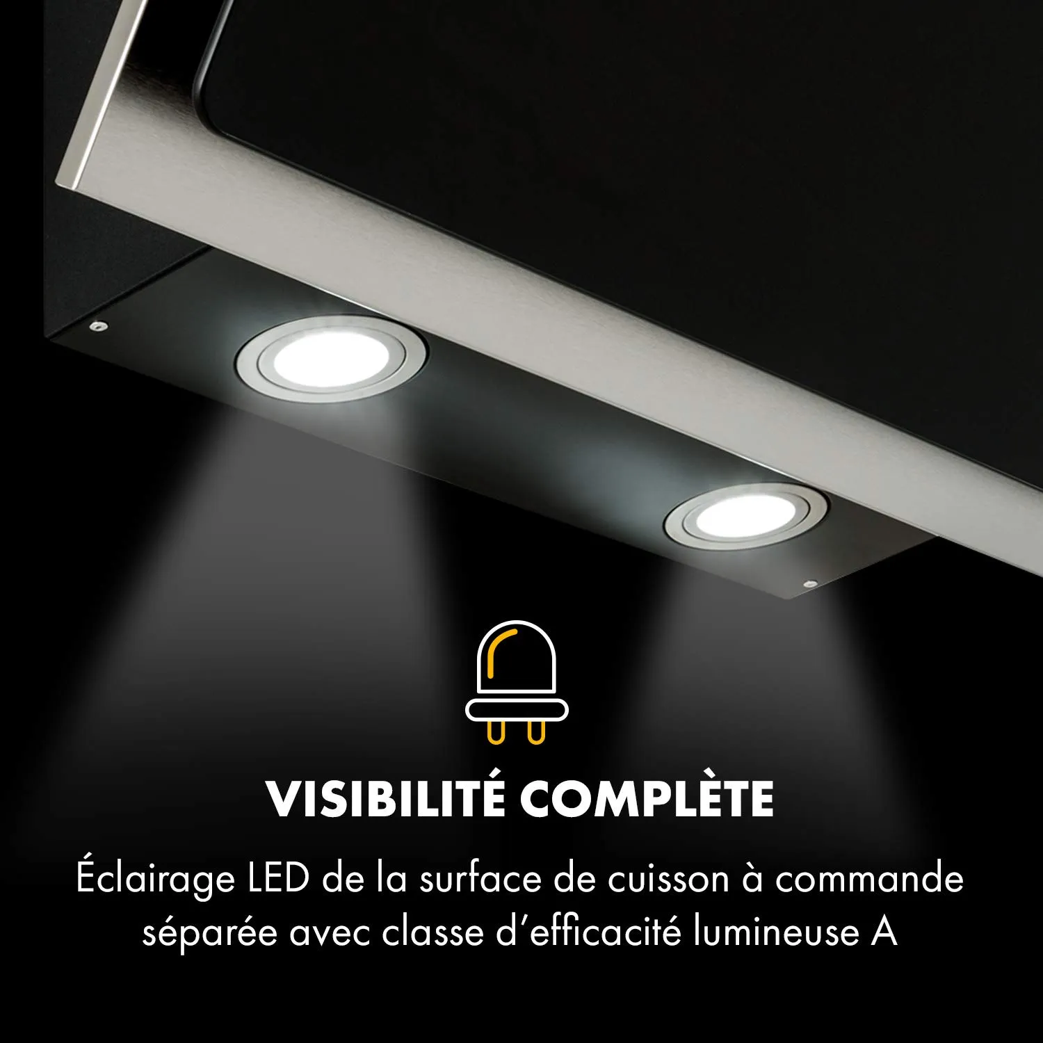 Klarstein Alessia hotte aspirante 60 cm noire 350 m³/h