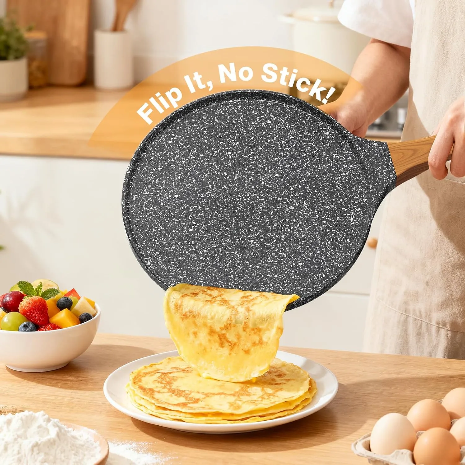 YASHE Crêpière 26 cm poêle à crêpes induction antiadhésive