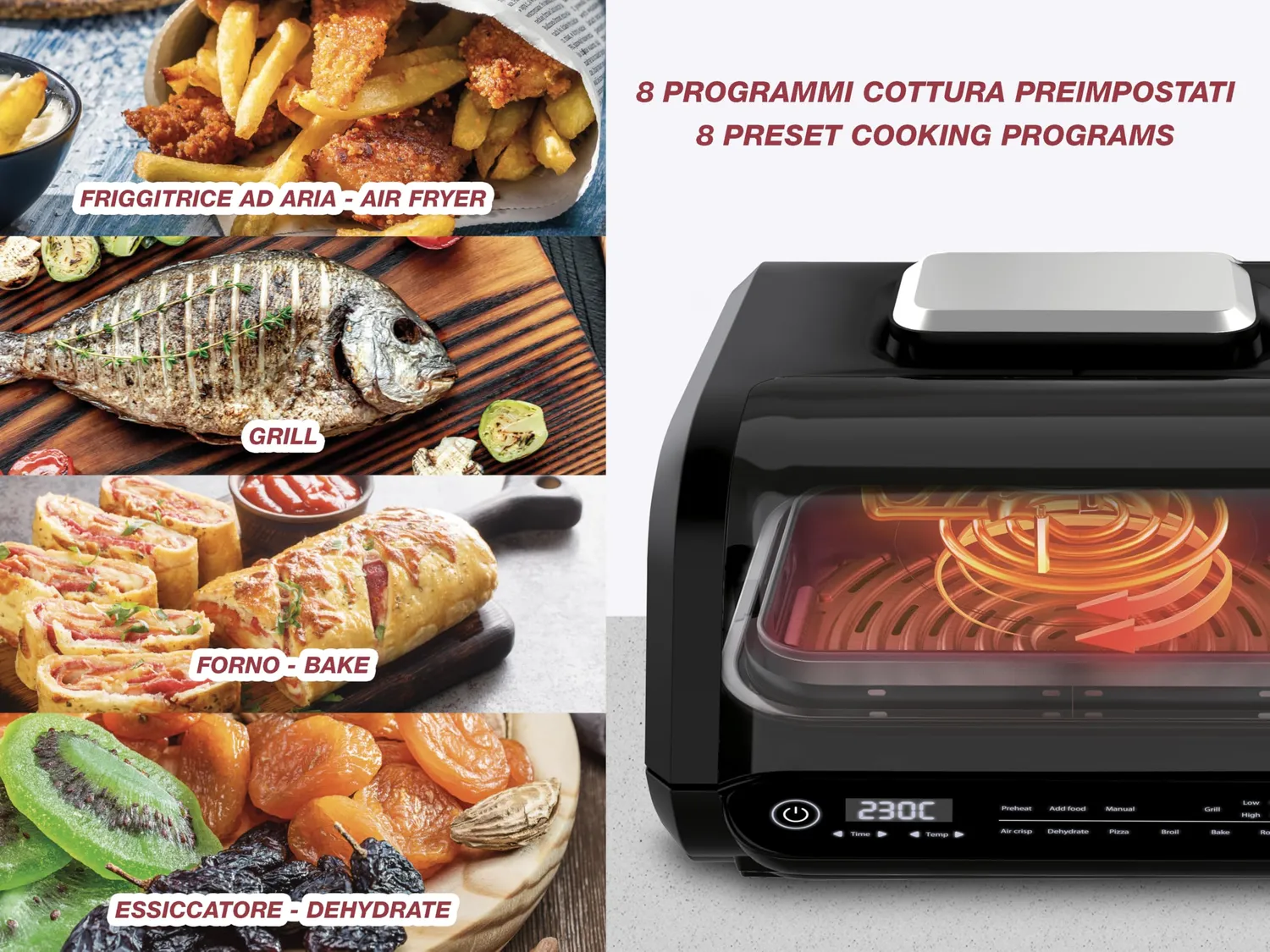 Beper P101FRI081 friteuse air noir 8 programmes grill